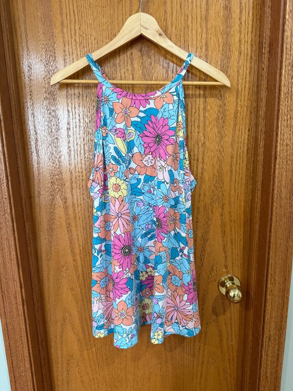 Colorful Floral Plus Size Tank Top 3X, flowy, perfect for summer